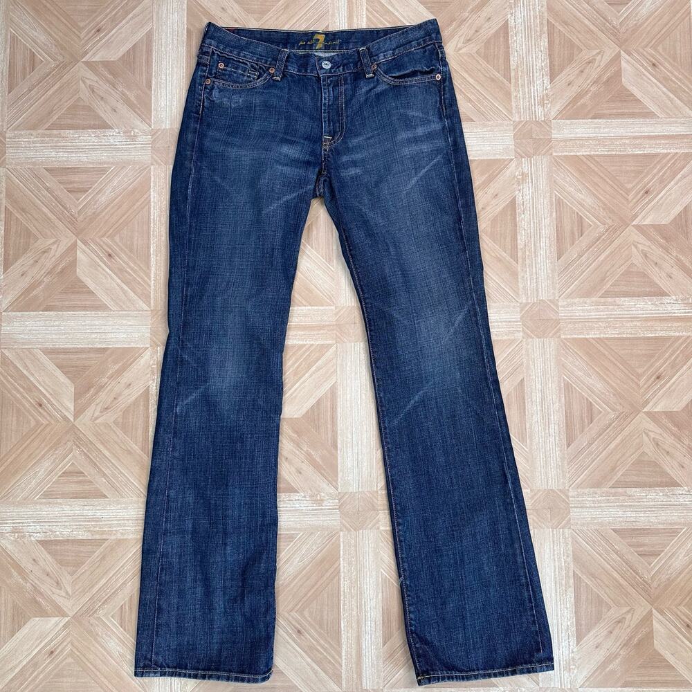 7 For All Mankind Jeans WMNS 29 Dark Wash Straight Leg Stretch Denim Y2K Premium